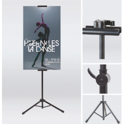Tripod for poster and poster